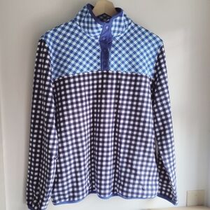 Lands' End Blue and White Checkered Shirt Draper James M